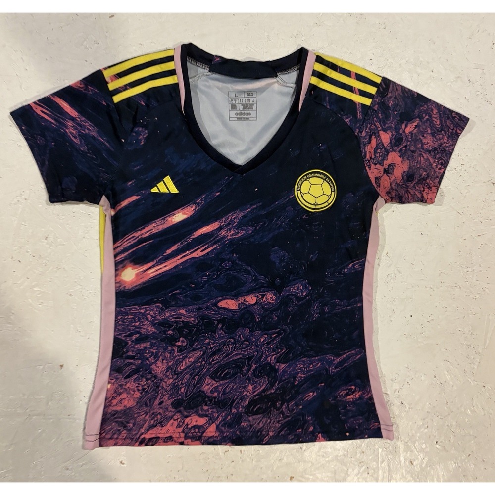 Adidas Colombia 2023/24 Womens L National Team Away Soccer Jersey Slim Fit